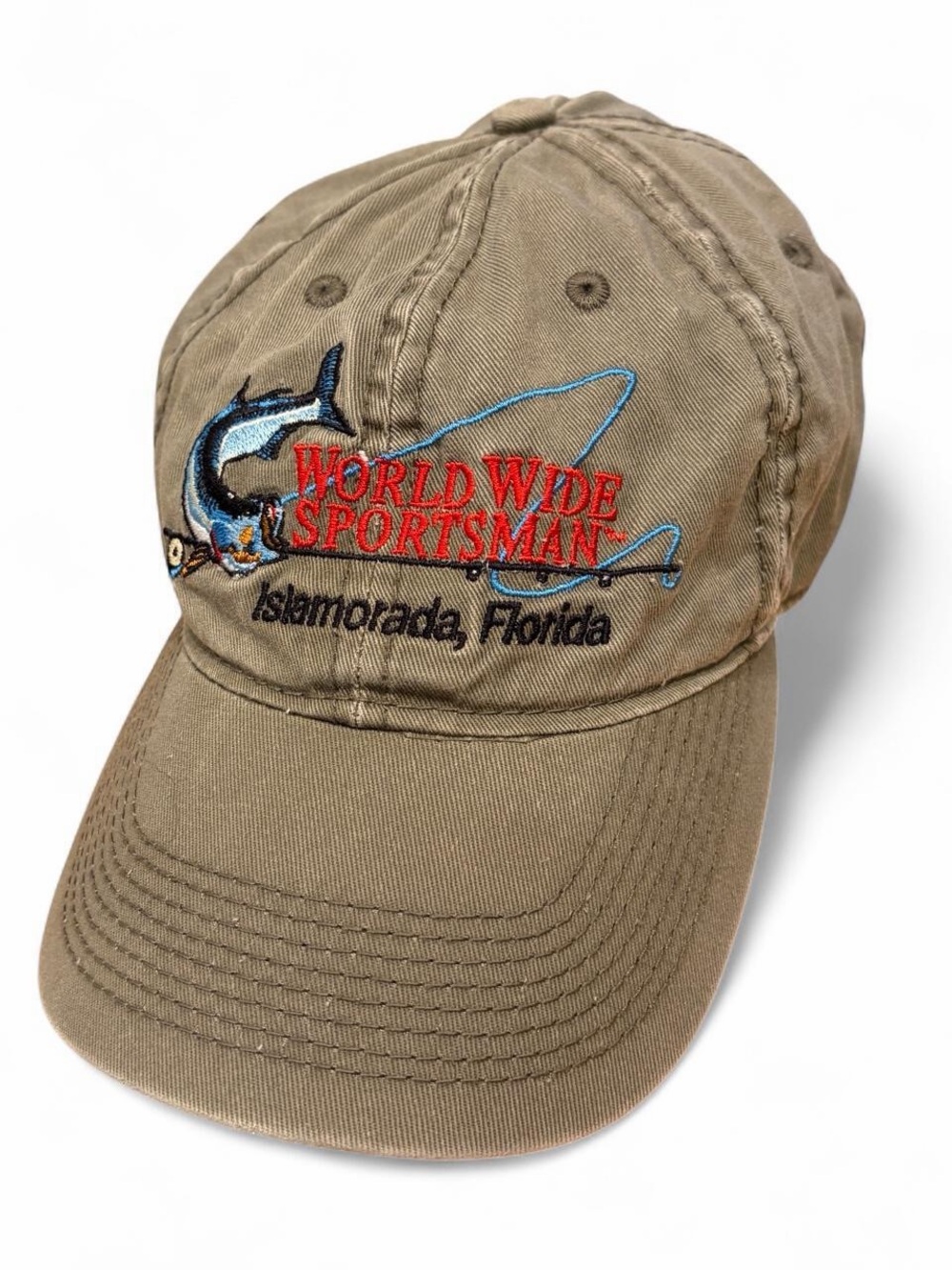 2010 Era World Wide Sportsman Islamorada FL Embroidered Cap Gorpcore Khaki EUC